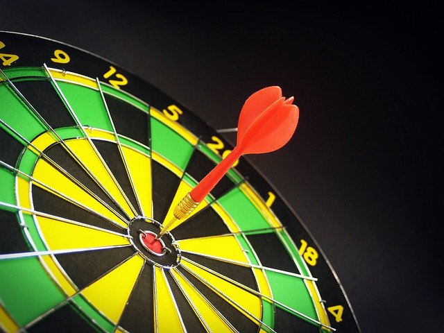 dart in dartboard